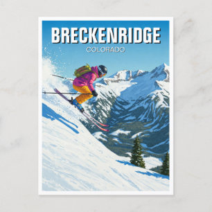 Cartão Postal Skiing Breckenridge Colorado Skier Viagem