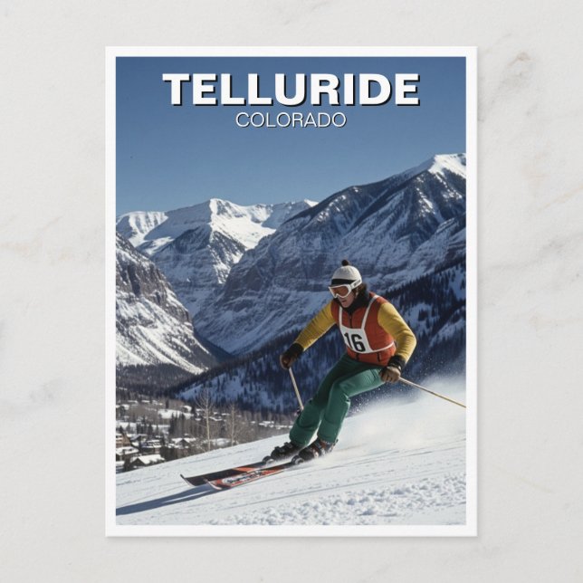 Cartão Postal Skiing in Telluride Colorado (Frente)