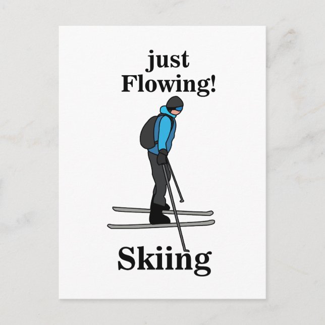 Cartão Postal Skiing Just Flowing Skier (Frente)