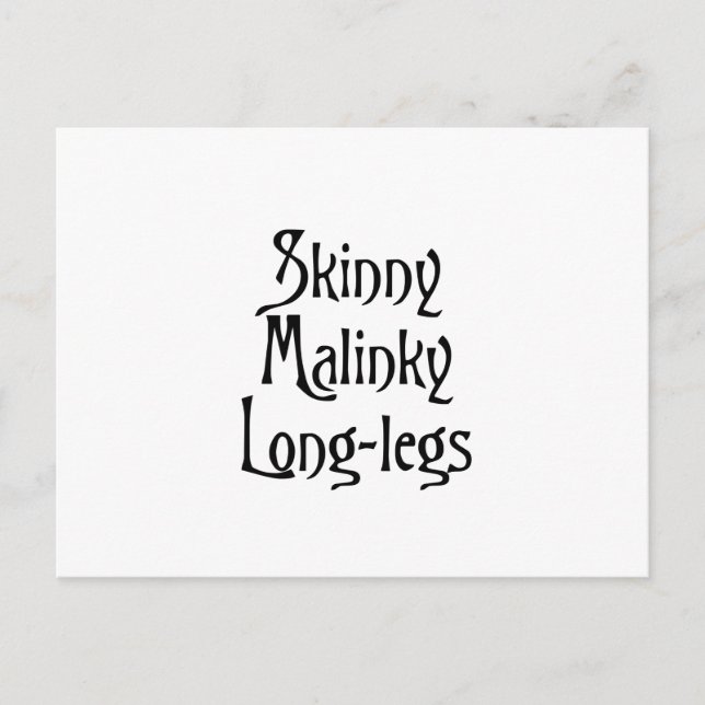 Cartão Postal Skinny Malinky Pernas longas, engraçadinho escocês (Frente)