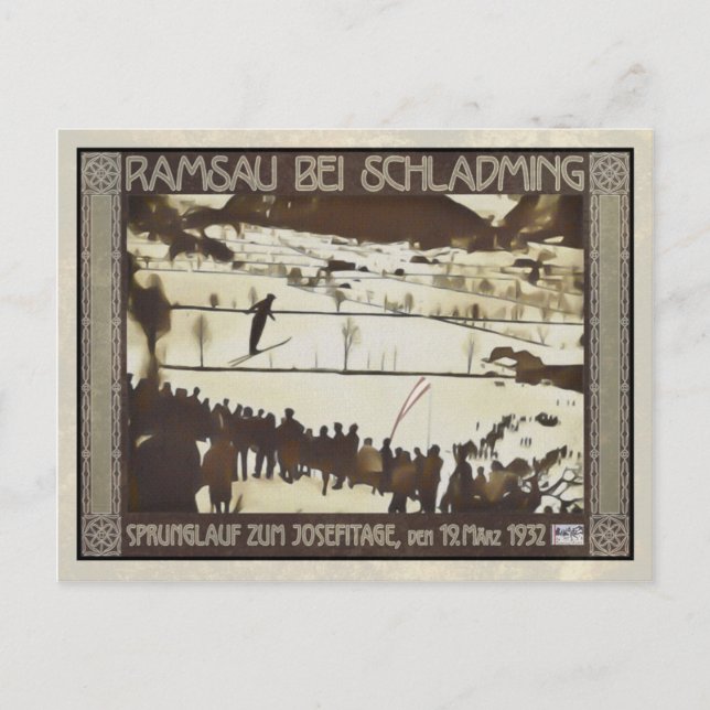 Cartão Postal Skispringen 1932 (Frente)