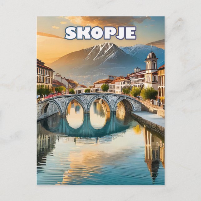 Cartão Postal Skopje, cœur vibrant de la Macédoine du Nord (Frente)
