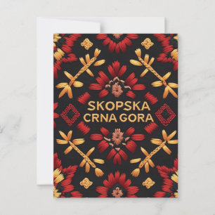 Cartão Postal Skopska Crna Gora Embroiderme Design Tote Bag