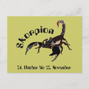 Cartão Postal Skorpion Sternzeichen Postkarte