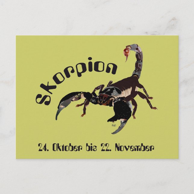 Cartão Postal Skorpion Sternzeichen Postkarte (Frente)