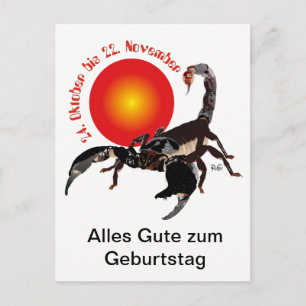 Cartão Postal Skorpion Sternzeichen Postkarte