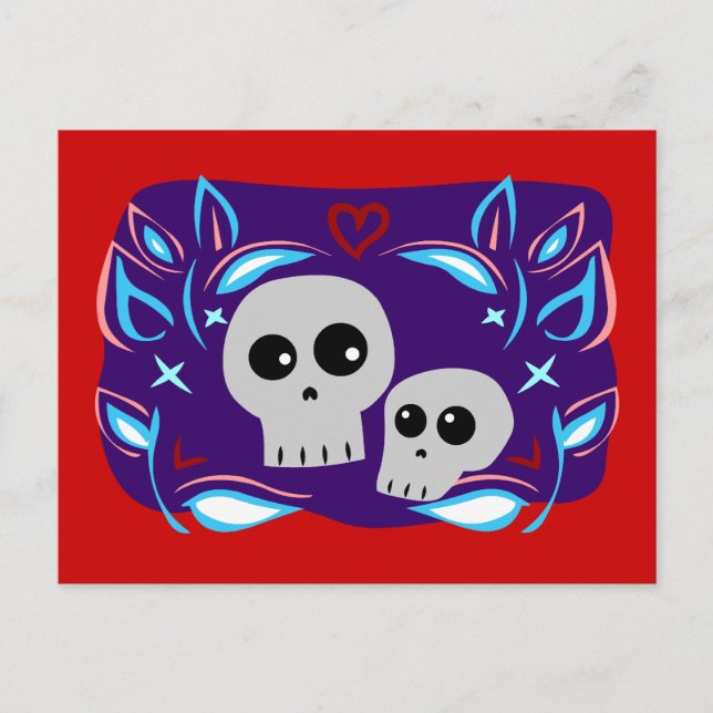 Cartão Postal Skull Love (Frente)