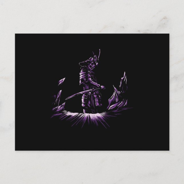 Cartão Postal Skull Ninja Samurai Japão Kendo Katana Swords Gift (Frente)