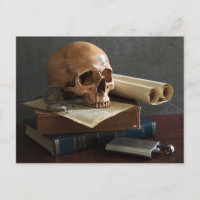 Cartão postal Skull on Books