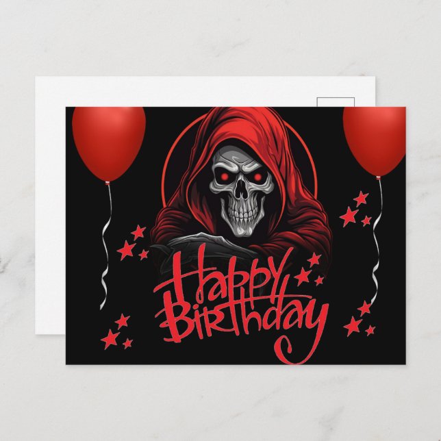 Cartão Postal Skull rouge (Frente/Verso)