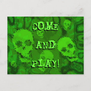 Cartão postal Skull Specters 'Venha e Jogue!'
