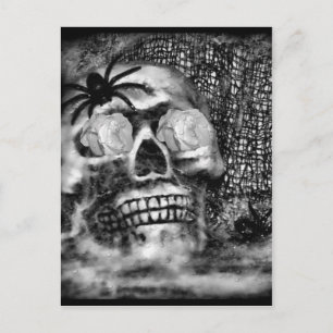 Cartão Postal Skull-Spider e Rosa-2012
