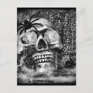 Cartão Postal Skull-Spider e Rosa-2012