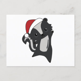 Cartão Postal Skunk Christmas Skunks Animais de inverno