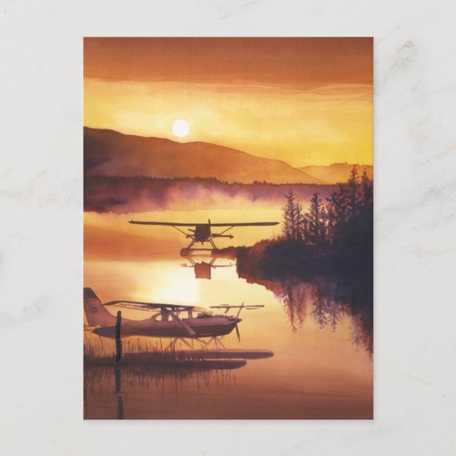 Cartão Postal "Sky Harbor" Plana Flutuante Aquarela (Frente)