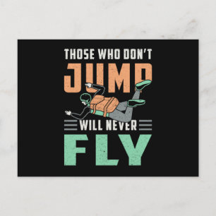 Cartão Postal Skydive Skydive Jump Retro Funny Gift