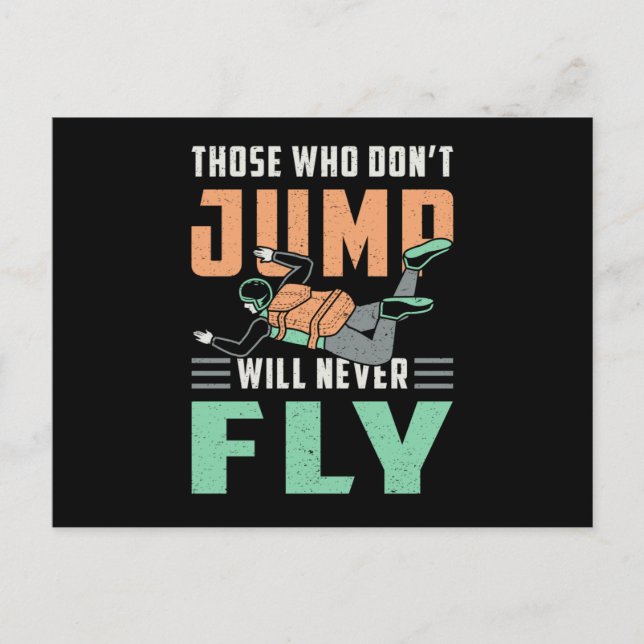 Cartão Postal Skydive Skydive Jump Retro Funny Gift (Frente)