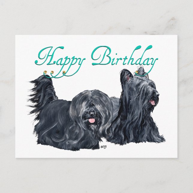 Cartão Postal Skye Terrier Birthday Cards (Frente)