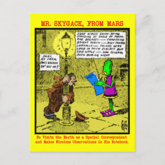 Cartão Postal Skygack observa um Bebado