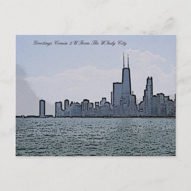 Cartão Postal Skyline de Chicago Gorgeous (Frente)