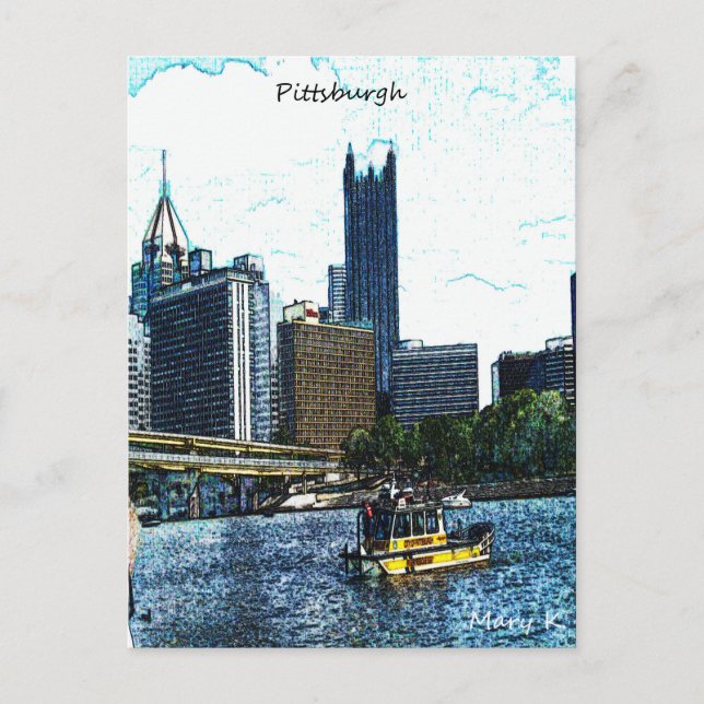 Cartão Postal Skyline de Pittsburgh (Frente)