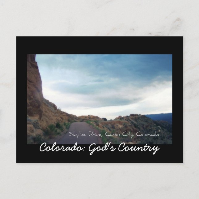 Cartão Postal Skyline Drive, Canon City, Colorado (Frente)