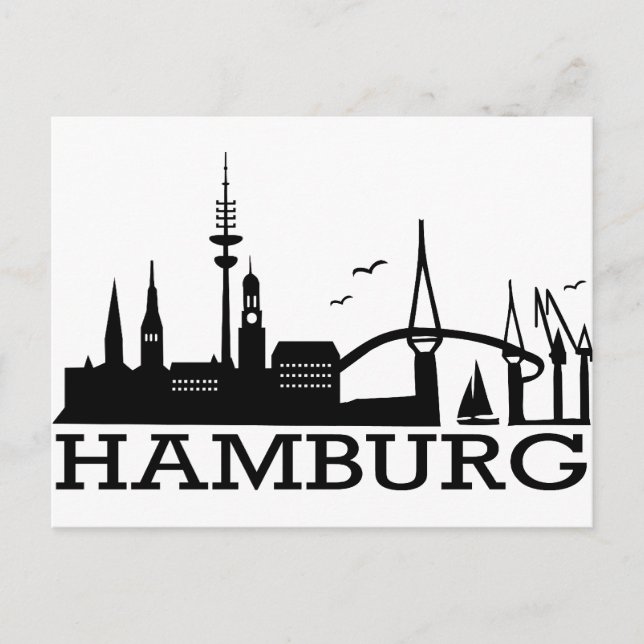 Cartão Postal Skyline Hamburg (Frente)