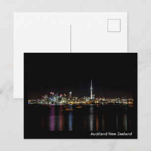 Cartão Postal Skyline Noturno da Nova Zelândia