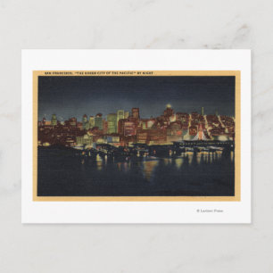Cartão Postal Skyline noturno de "A Rainha da Cidade do Rei"