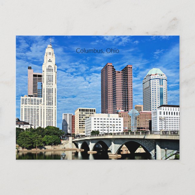 Cartão Postal Skyline of Columbus, Ohio (Frente)