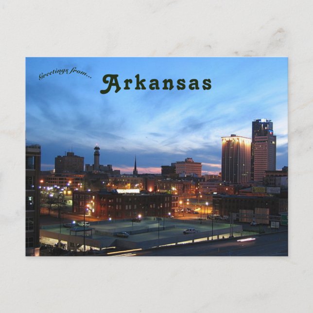 Cartão Postal Skyline of Little Rock Arkansas (Frente)