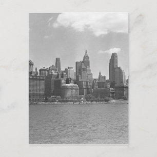 Cartão Postal Skyline of Manhattan New York USA B&W