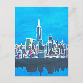 Cartão Postal Skyline Of Manhattan Nova Iorque Com