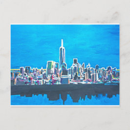 Cartão Postal Skyline Of Manhattan Nova Iorque Com
