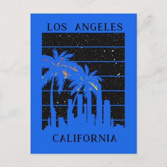 Cartão Postal Skyline Palm Tree, cidade de Los Angeles Califórni (Frente)