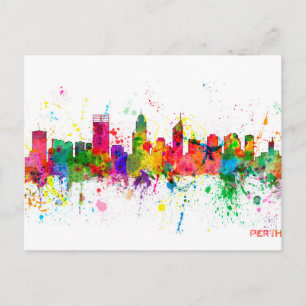 Cartão Postal Skyline Perth Austrália