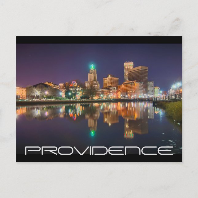 Cartão Postal Skyline Providence Rhode Island (Frente)