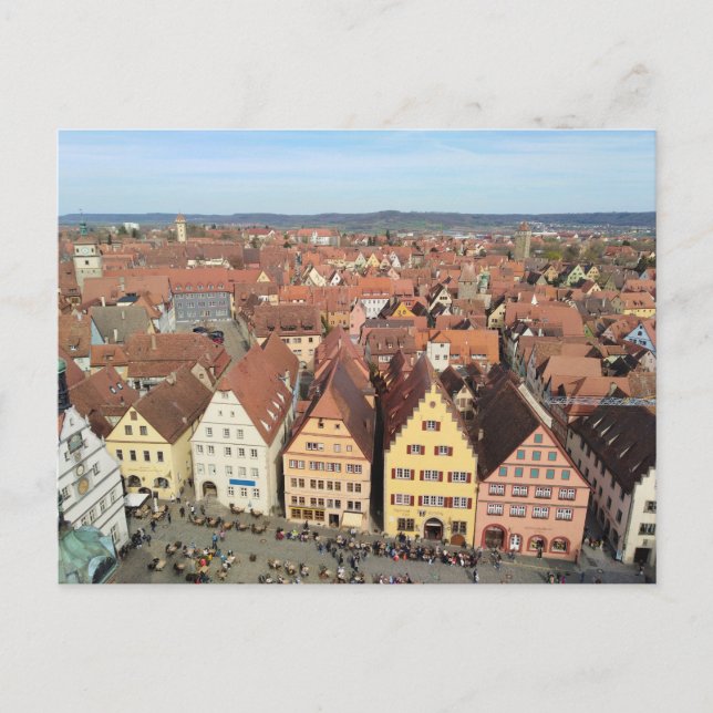 Cartão Postal Skyline Rothenburg ob der Tauber, Alemanha (Frente)