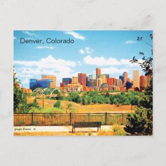 Cartão Postal Skyline View Do Centro Denver, Colorado