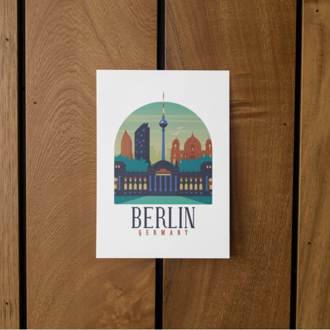 Cartão postal Skyline Vintage, Alemanha, Berlim (berlin germany vintage travel postcard)