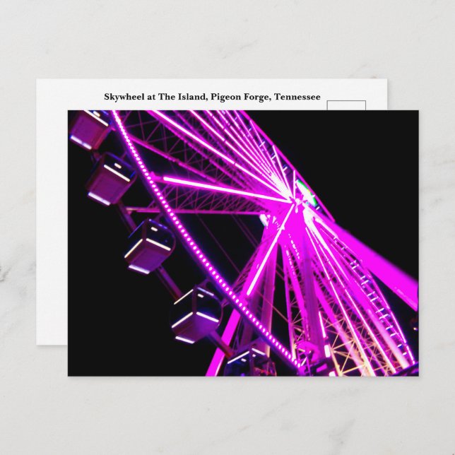 Cartão Postal Skyroda na Ilha de Pigeon Forge, Tennessee (Frente/Verso)