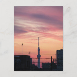 Cartão Postal Skytree em Tóquio no Sunset