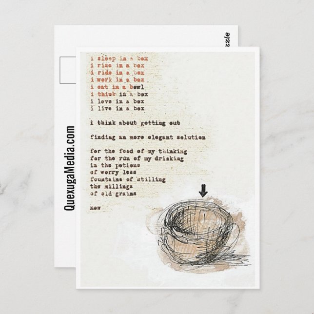 Cartão Postal Sleep In A Box Art Poetry Postcard (Frente/Verso)