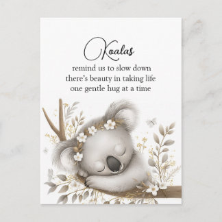 Cartão Postal Sleeping Koala Cub