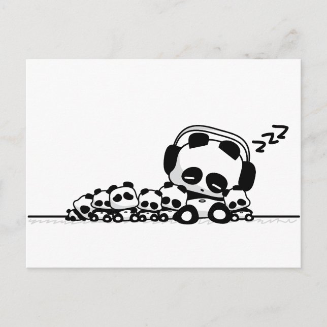 Cartão Postal Sleeping Pandas (Frente)