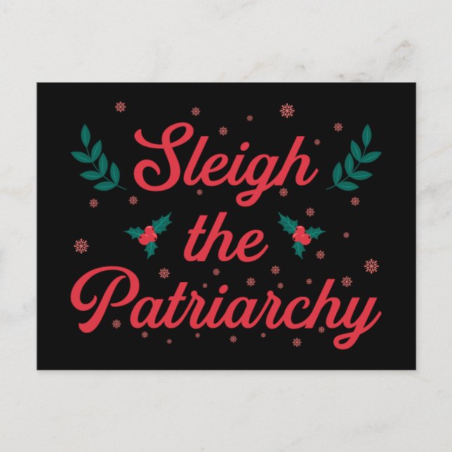Cartão Postal Sleigh The Patriarchy Feminist Christmas (Frente)