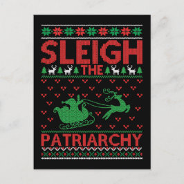 Cartão Postal Sleigh The Patriarchy Feminist Christmas