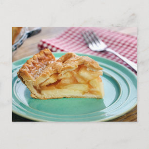 Cartão Postal Slice of fresh baked apple pie on plate