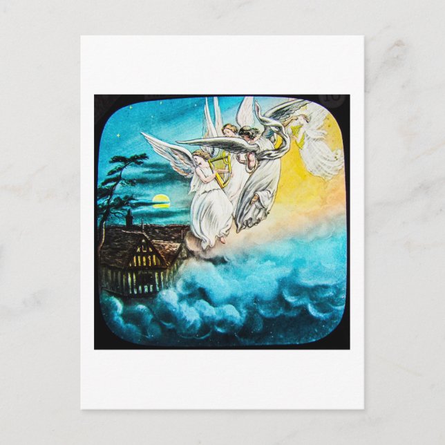 Cartão Postal Slide de Lanterna Mágica Vitoriana A RAINHA DE MAI (Frente)