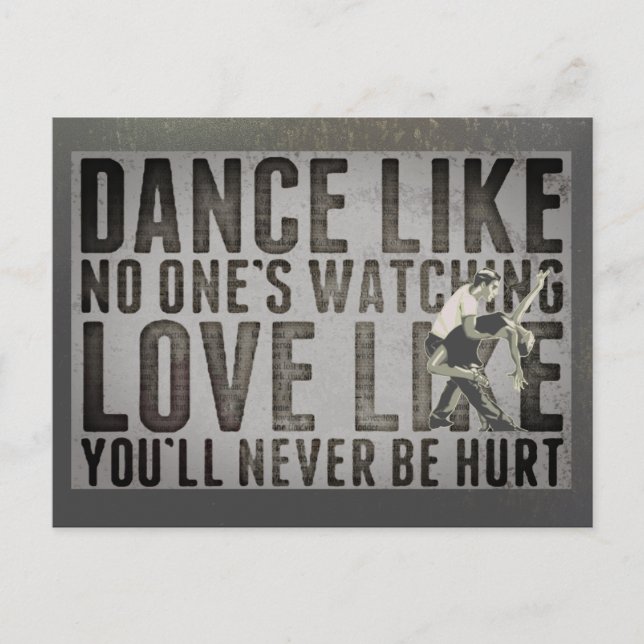 Cartão Postal Slogan de Casal de dança motivacional (Frente)